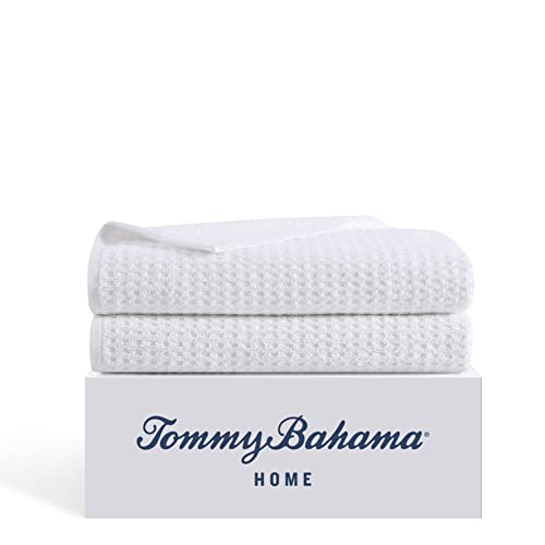 Tommy Bahama - Bath Towels, Highly Absorbent & Soft Bathroom Essentials, Low Linting & Fade Resistant, Oeko-Tex Certified (Northern Pacific White, 2 Piece) - color: Northern Pacific White, size: 2 Piece Bath Towels