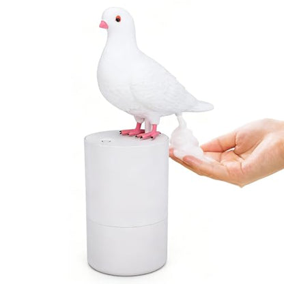 Automatic Foaming Pigeon Soap Dispenser, White Dove Design, 300ml, ABS | Refillable Foam Dispenser for Kitchen, Bathroom, Hall