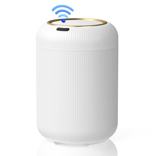 Procade Motion Sensor Trash Can with Lid, 3 Gallon Electric Bathroom Garbage can, Small White Wastebasket Touchless Trash Bin,Automatic Mini Trashcan for Bedroom,Toilet, Office, rv, Living Room - color: White
