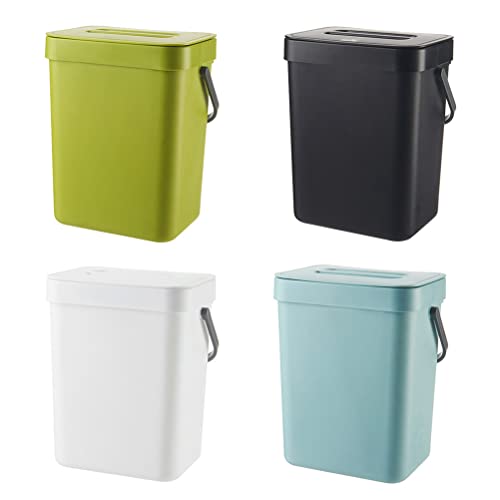 Small Kitchen Compost Bin, 3L Kitchen Waste Bin Wall Mounted Trash Can with Lid PP Material for Bathroom Kitchen Use (blue)