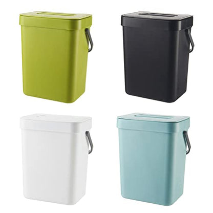 Small Kitchen Compost Bin, 3L Kitchen Waste Bin Wall Mounted Trash Can with Lid PP Material for Bathroom Kitchen Use (blue)