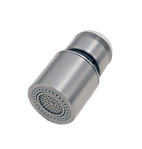 Dual-function 2-Flow Kitchen Sink Aerator, 360-Degree Swivel Faucet Aerator Dual Sprayer, with Gasket Faucet Replacement Part Brass Sweivel Aerator 15/16" Male Threaded, Stainless Steel Finish