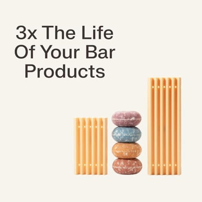 The Earthling Co. Self Draining Soap Dish Silicone Soap Holder to Prevent Mushy Bars and Extend Bar Life, Shampoo and Conditioner Bar Tray for Bathroom, Shower, Countertops (Large Dish) - size: 8"