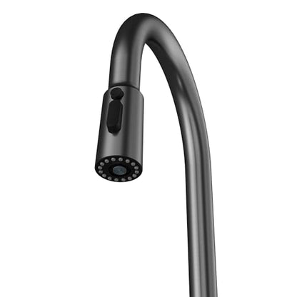 Karran Elmsworth Commercial Style Pull-Down Kitchen Faucet with Dual Interchangeable Spray Heads 5-Function Revolve MAX & 3-Function Revolve Mini Aerator High-Arc Spout (Spot Free Gunmetal Grey) - color: Spot Free Gunmetal Grey