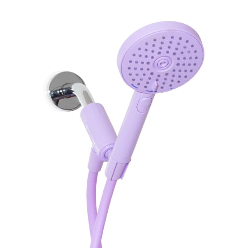 Sproos - Handheld Shower Head, High Pressure, 3 Spray Functions Plus Pause, Extra Long 70 Inch Hose - Eco-friendly Materials - Easy DIY Installation - High Pressure Performance - Lilac - color: Lilac