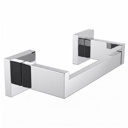 Toilet Paper Holder Wall Mount Polished Chrome Stainless Steel | Toilet Tissue Roll Holder Bathroom Square Toilet Paper Towel Roll Holder Double Post Pivoting Tissue Handle - color: Polished Chrome