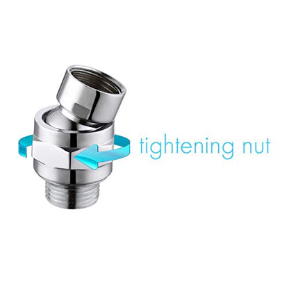 KES Shower Head Swivel Adapter, Angle Adjustable, Solid Brass, Chrome | Swivel Ball Joint, 23° Adjustable Angle, High Flow 7.8 GPM, Fits Standard G 1/2 Shower Arms, Includes Teflon Tape, Brass - color: Chrome