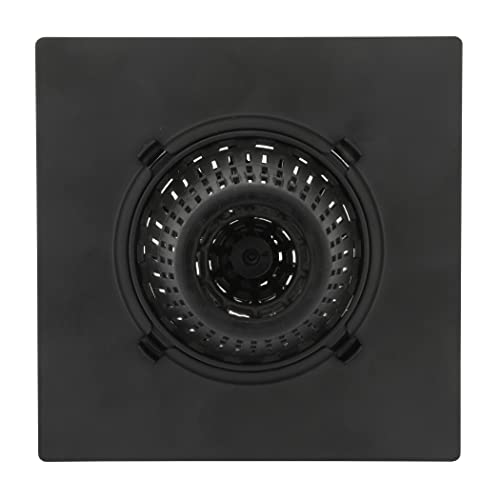 Square Shower Hair Catcher with Replacement Baskets, Shower Drain Protector in Matte Black