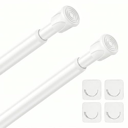 Spring Tension Curtain Rod 28-48 Inch, 2 Pack Tension Rods, White | No Drill, PVC Anti-Slip Caps, Rust Resistant, Stylish, Cost Effective, Fits Window Kitchen Curtain Doorway Bathroom Closet - color: White, size: 28 to 48-2Pack