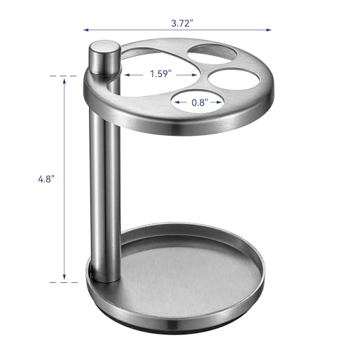 Toothbrush & Toothpaste Holder for Bathroom Countertop, Metal Electric Toothbrush Stand with Razor Slot, Ideal Design Caddy for Kids & Family, Brushed Silver - color: Brushed Silver