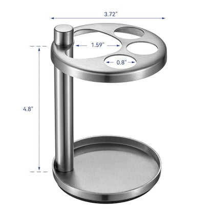 Toothbrush & Toothpaste Holder for Bathroom Countertop, Metal Electric Toothbrush Stand with Razor Slot, Ideal Design Caddy for Kids & Family, Brushed Silver - color: Brushed Silver