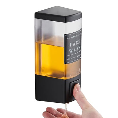 Pollock Shampoo and Conditioner Dispenser 1 Chamber * 500ML | Shower Soap Dispenser Wall Mounted, Body Wash Dispenser No Drill, Refillable Shower Dispenser for Bathroom - color: Blk-zt-53-b1