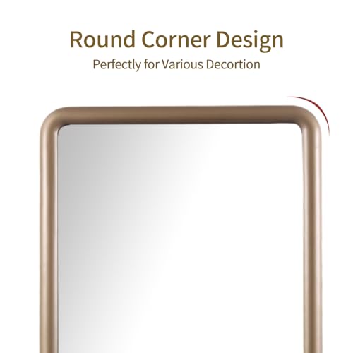 Gold Medicine Cabinet, 18x26.5 Inch Wood Framed Mirror, Fully Assembled Recessed or Wall Mount Wood Cabinet with 2 Storage Shelves, Fully Assembled - color: Gold