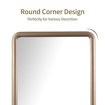 Gold Medicine Cabinet, 18x26.5 Inch Wood Framed Mirror, Fully Assembled Recessed or Wall Mount Wood Cabinet with 2 Storage Shelves, Fully Assembled - color: Gold