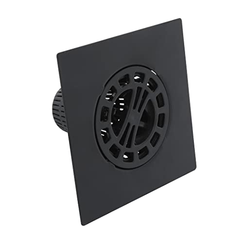 Square Shower Hair Catcher with Replacement Baskets, Shower Drain Protector in Matte Black