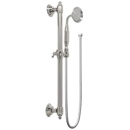 Shower Slide Bar with Handheld Shower Head Brass Adjustable Height Wall-mounted Retro Shower Head Holder with 59 inch Hose for Bathroom,Brushed Nickel - color: Brushed Nickel
