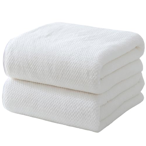 40x80 Inches Bath Sheets Towels for Adults Oversized Bath Towels Extra Large Luxury Super Soft Absorbent Quick Dry Microfiber (White, 2PCS) - color: 07_white, size: Bath Sheet-2PCS
