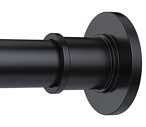 BRIOFOX Industrial Shower Curtain Rod - Rustproof Non-Slip 43-72 Inch Stainless Steel Tension Curtain Rod for Window or Bathroom, Matte Black - color: Matte Black, size: 43-72 Inch