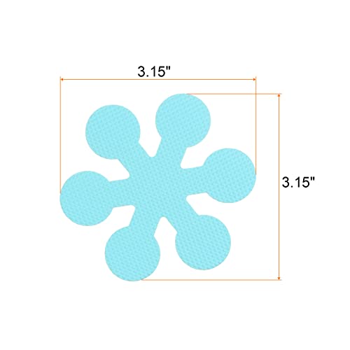 Generic 12pcs Non Slip Bathtub Stickers Bath Shower Floor 3.15" Anti-Slip Sticker Tape Snowflake Style Decals for Bathroom Kitchen Bathtub Treads Stairs, Blue