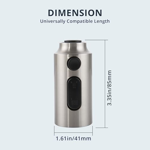 Pull Down Kitchen Faucet Head Replacement Brushed Nickel, 3 Function Kitchen Faucet Head High Pressure Sink Sprayer Replacement with 9 Adapters, American Standard - color: Brushed Nickel