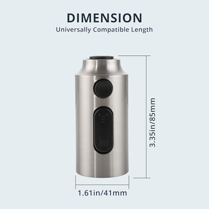 Pull Down Kitchen Faucet Head Replacement Brushed Nickel, 3 Function Kitchen Faucet Head High Pressure Sink Sprayer Replacement with 9 Adapters, American Standard - color: Brushed Nickel