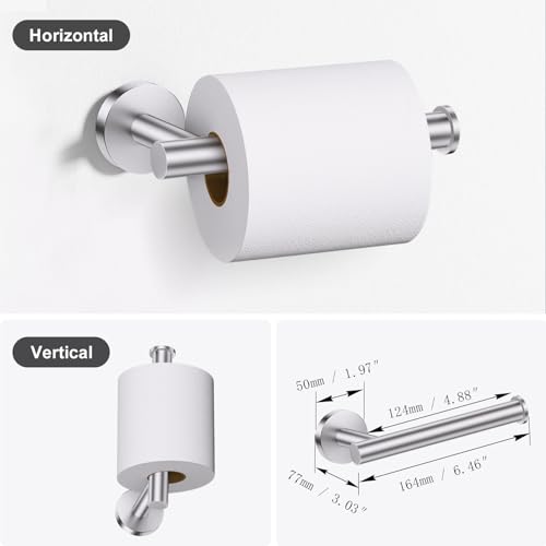 Lairuier Bathroom Hardware Set, 4-pieceTowel Holder Set Include Toilet Paper Holder,Towel Ring and 2 Towel Hooks Stainless Steel Wall Mounted Bathroom Hardware Accessories Set (Brushed Finish) - color: Brushed Nickel, size: Set A