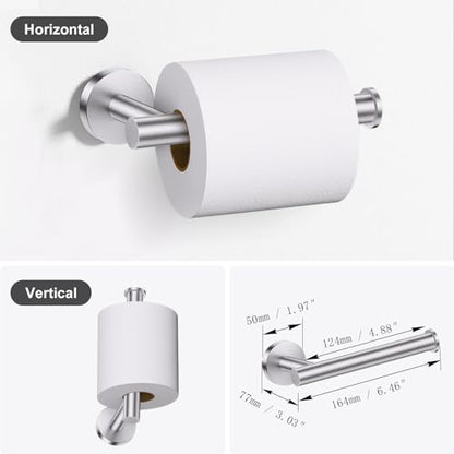 Lairuier Bathroom Hardware Set, 4-pieceTowel Holder Set Include Toilet Paper Holder,Towel Ring and 2 Towel Hooks Stainless Steel Wall Mounted Bathroom Hardware Accessories Set (Brushed Finish) - color: Brushed Nickel, size: Set A