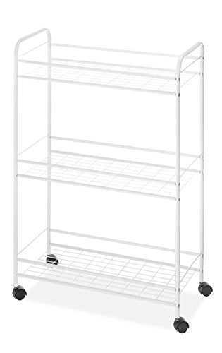 Whitmor Slim Rolling Household Cart - White 30.50 x 9.25 x 20.75 - size: 20.75"L x 9.25"W x 30.5"H