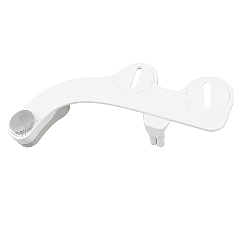 Bidet Attachment with Dual Nozzles, Non Electric Self Cleaning Water Bidet, Adjustable Pressure Fresh Water Wash and Mechanical Toilet Sprayer for Frontal Rear Cleansing