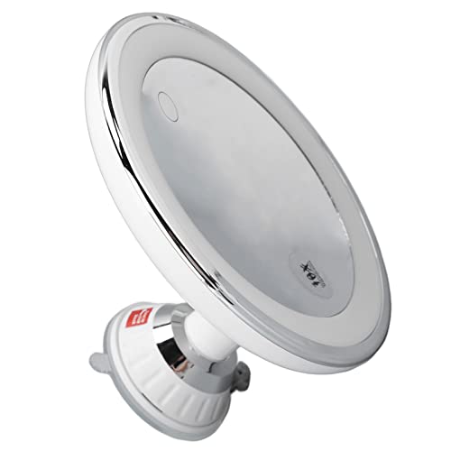 10 Times Suction Cup Makeup Mirror, Magnifying Makeup Mirror with 3 Kinds of Light Color Battery Makeup Lens Magnification with Suction Cup Makeup for Home and Travel