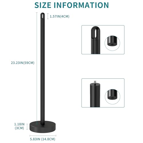 FEILERN Toilet Paper Holder Stand, Free Standing Heavy Weighted, Black | Tissue Paper Roll Storage with Reserve for Bathroom Countertop, Stainless Steel
