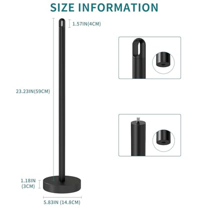 FEILERN Toilet Paper Holder Stand, Free Standing Heavy Weighted, Black | Tissue Paper Roll Storage with Reserve for Bathroom Countertop, Stainless Steel