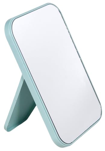 Table Desk Makeup Mirror,Portable Folding Stand Hand mirror,Light Green - color: Light Green, size: 7.8"L x 6"W