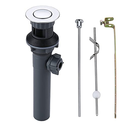 WOWOW Pop Up Drain Assembly with Lift Rod and Overflow Drain Stopper Assembly for Bathroom Faucet,Chrome - color: Chrome, style: Style B: lift rod drain