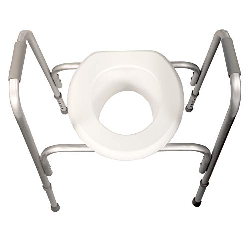PCP Extra-Wide Raised Toilet Seat and Safety Frame, Two-in-One, Adjustable Height, Elevated Lift Bowl, Wide - size: wide