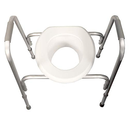 PCP Extra-Wide Raised Toilet Seat and Safety Frame, Two-in-One, Adjustable Height, Elevated Lift Bowl, Wide - size: wide