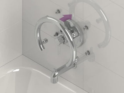 Accent Ring 13" Circular ADA Grab Bar - Polished Chrome, 500 Lbs | Ring-style designer grab bar, decorative and safety-rated, 500 lbs - color: Polished Chrome