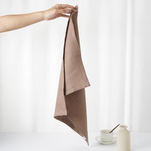 Linen Thick Kitchen Towels Set of 2-100% Linen Dish Towels with Hanging Loops, Super Soft Quick Dry Tea Towels Stonewashed and Handcrafted 17.7 x 23.6 Inch,Dark Khaki - color: Dark Khaki, size: Hand Towel
