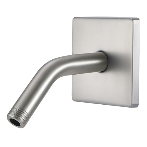 Shower Arm with 3.5" Flange, 6 Inch Wall Mount Replacement Shower Head Arm For Fixed Shower Heads and Handheld Showerhead, Brushed Nickel - color: Brushed Nickel, style: 6 Inch