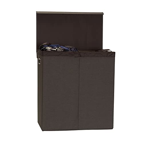 Household Essentials Collapsible Double Laundry Hamper Sorter - color: Cobblestone, style: Double