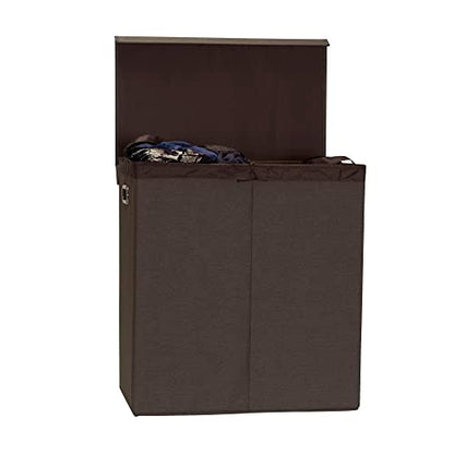 Household Essentials Collapsible Double Laundry Hamper Sorter - color: Cobblestone, style: Double