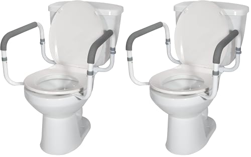 Drive Medical RTL12087 Bathroom Grab Bar for Toilets, White (Pack of 2) - size: 1 Count (Pack of 2)