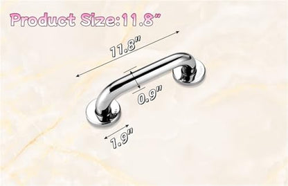 Bath Grab Rails for Elderly Anti Slip Shower Wall Grip Handle Safety Hand Rail Mobility Aids for Bathtub Toilet Kitchen Bedroom Shower - size: 11.8inch