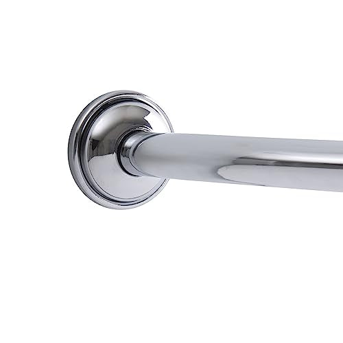 Bath Bliss Curved Shower Rod | Adjustable 42"-72" Inch | Bathroom Shower Curtain and Liner Rod | 33% More Space | Wall Mounted | Easy Installation | Chrome - color: Chrome