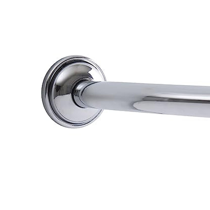 Bath Bliss Curved Shower Rod | Adjustable 42"-72" Inch | Bathroom Shower Curtain and Liner Rod | 33% More Space | Wall Mounted | Easy Installation | Chrome - color: Chrome