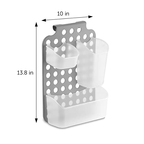 Over Shower Door Organizer, 3 Bins, Adjustable Hanging Storage - size: 3 Bins