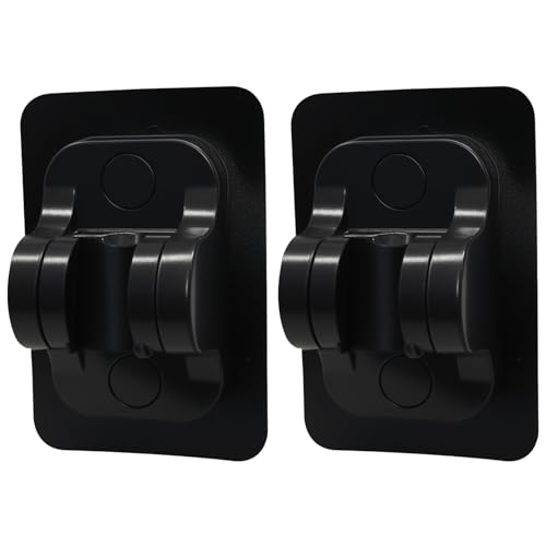 2 Pack Strong Adhesive Shower Waterproof Handheld Shower Holder Adjustable No Drilling Wall Mount Bracket, No Drilling Holder for RV Bathroom (Matte Black) - style: Black