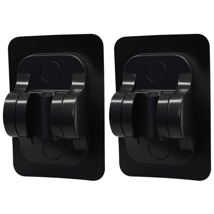 2 Pack Strong Adhesive Shower Waterproof Handheld Shower Holder Adjustable No Drilling Wall Mount Bracket, No Drilling Holder for RV Bathroom (Matte Black) - style: Black