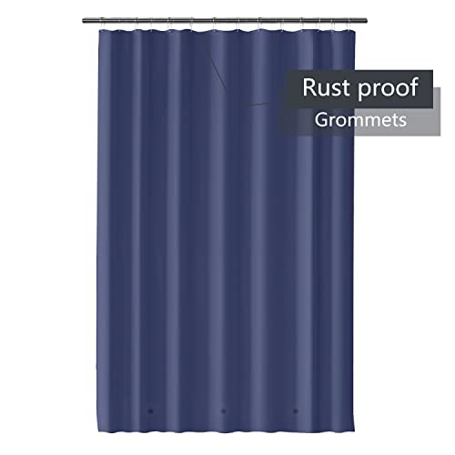 Shower Curtain Liner 72 x 72, Plastic Waterproof 4G Lightweight Shower Liner for Bathroom, with Grommets Holes and 3 Heavy Duty Magnetic Weights - color: Classic Blue