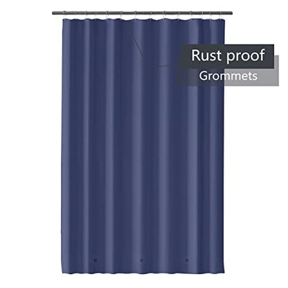 Shower Curtain Liner 72 x 72, Plastic Waterproof 4G Lightweight Shower Liner for Bathroom, with Grommets Holes and 3 Heavy Duty Magnetic Weights - color: Classic Blue